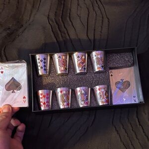 Playing Card Shot Glass Set - Silver